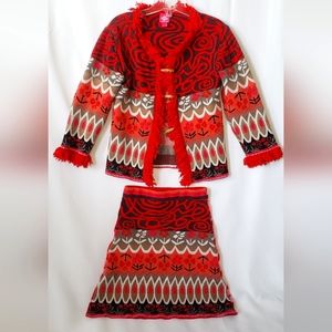 Oilily girl's 2 piece skirt and jacket suit set size 6-7